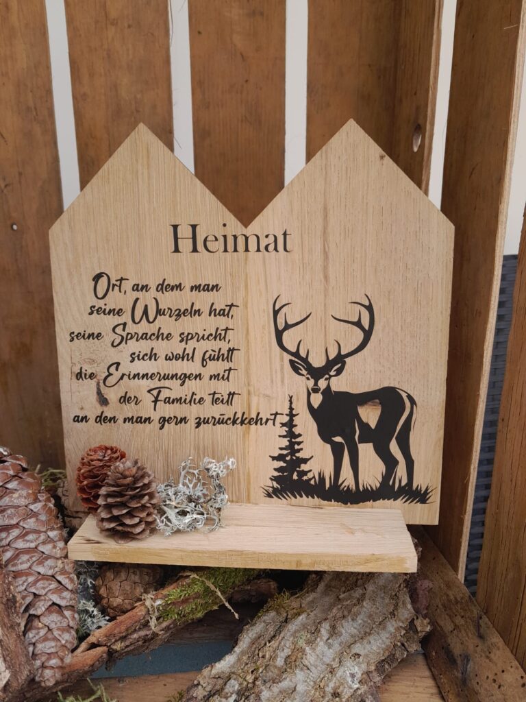 Holzaufsteller mit Spruch